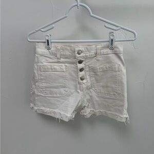 Madewell White High-Rise Button-Fly Cutoff Denim Shorts